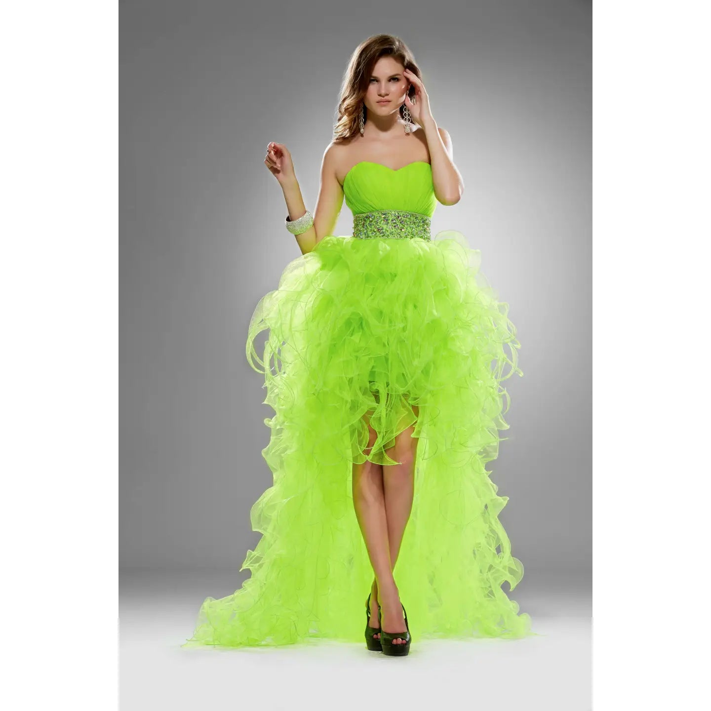 Brand New Lime Formal Dress pageant prom wedding