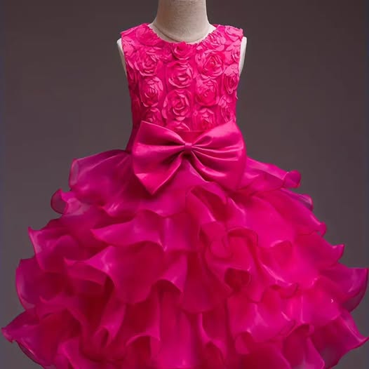 5T Bright Pink Formal Pageant Dress