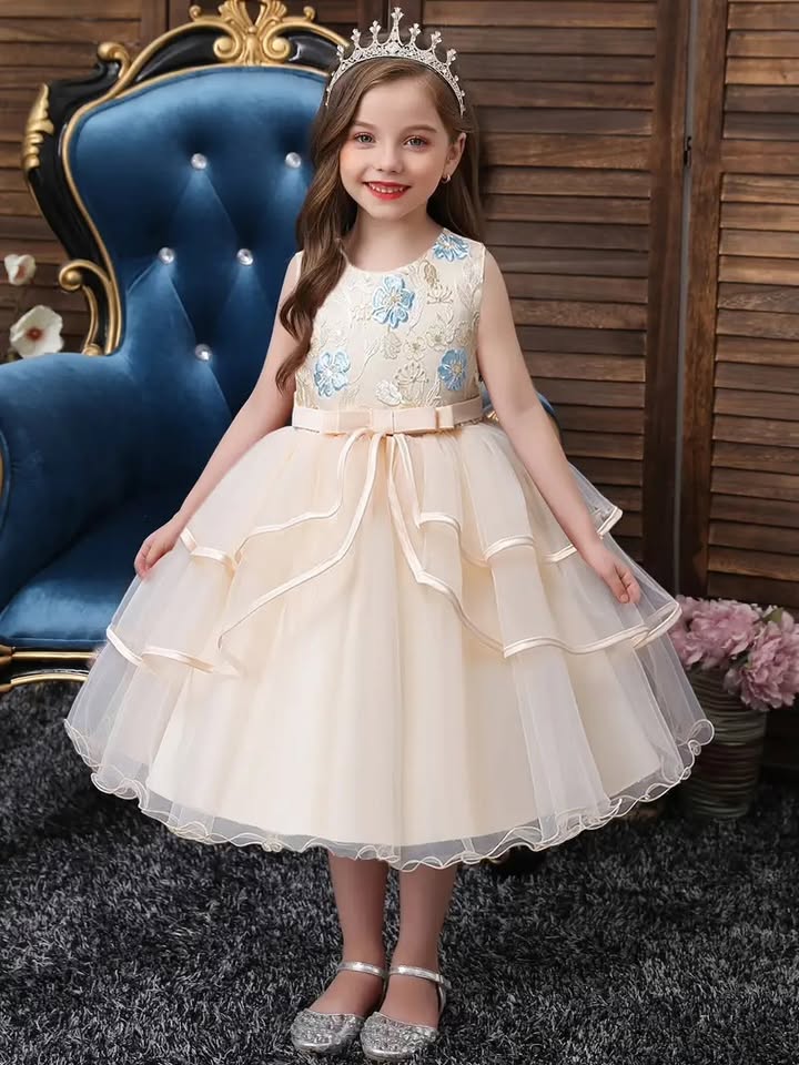 5T girls formal wedding, pageant dress Cream