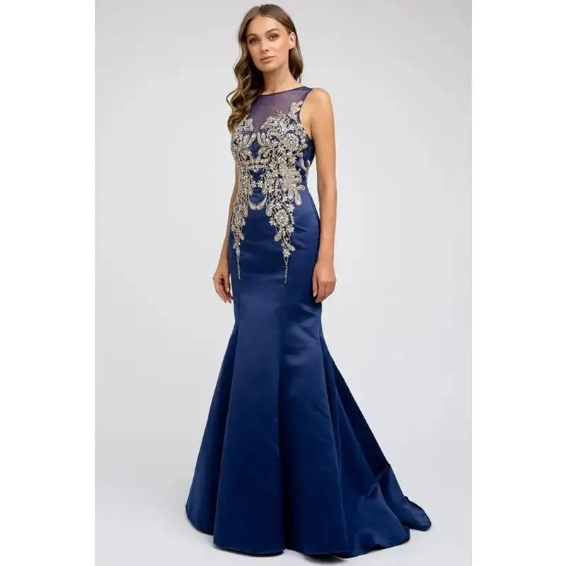 New Mermaid royal blue formal gown dress