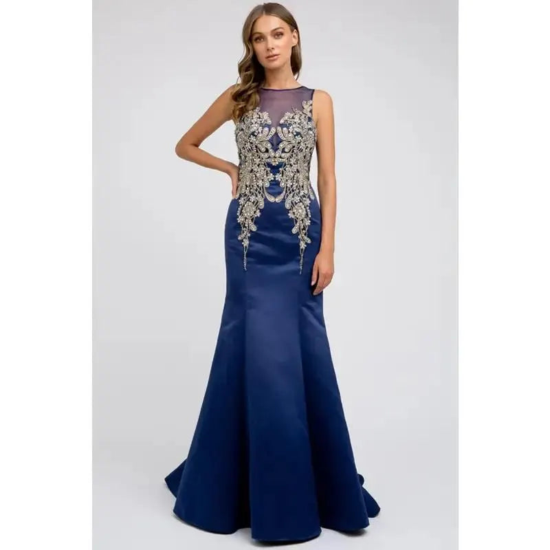 New Mermaid royal blue formal gown dress