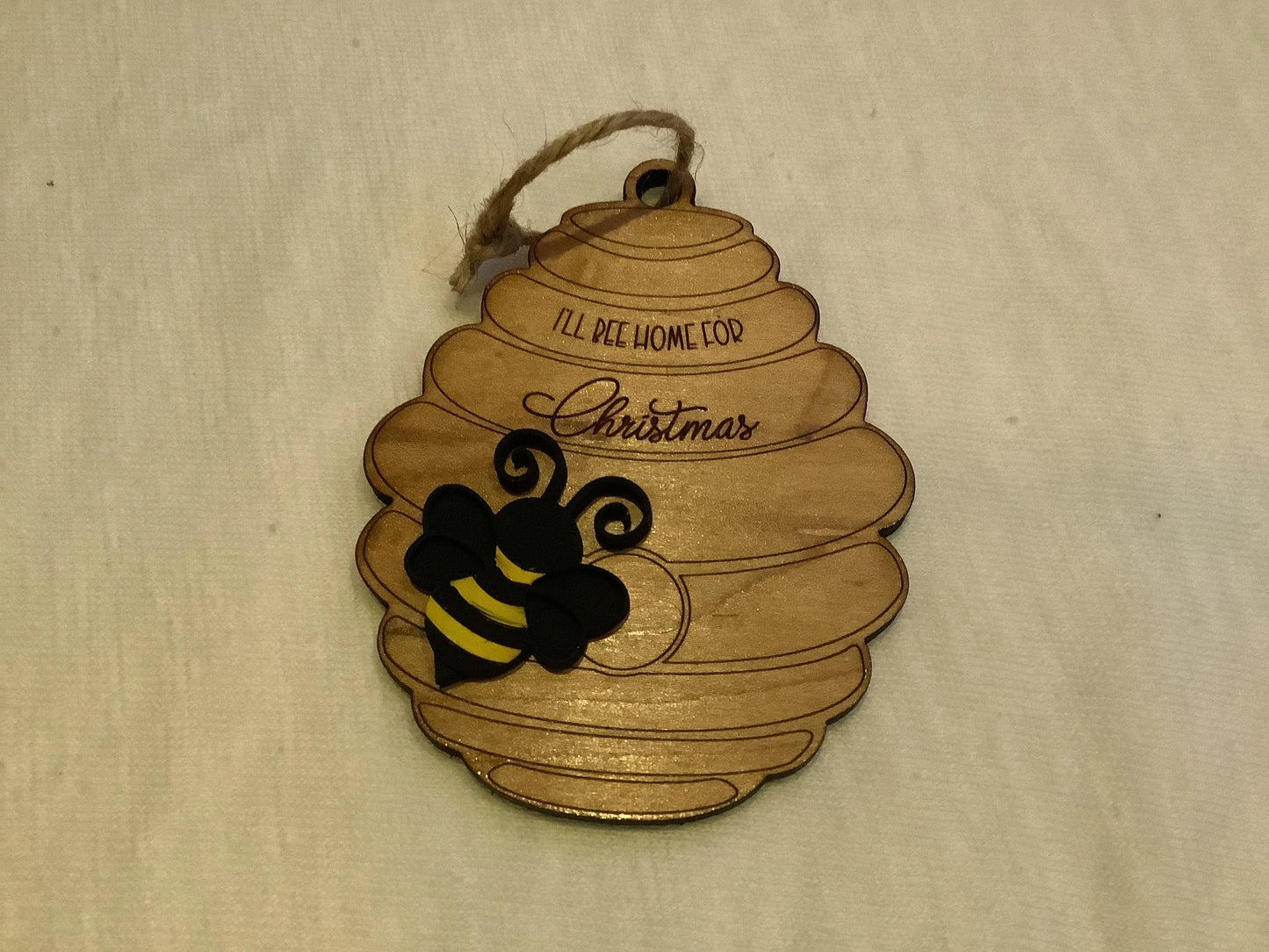 Christmas Bee Wood Ornaments