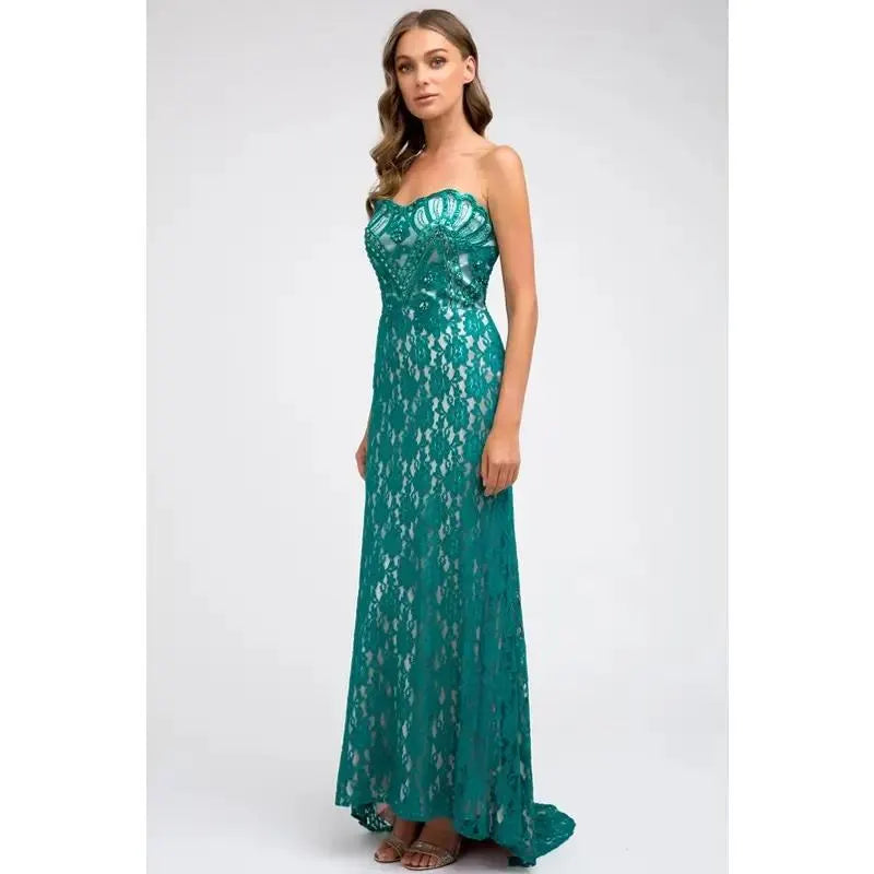 New Formal teal mermaid dress