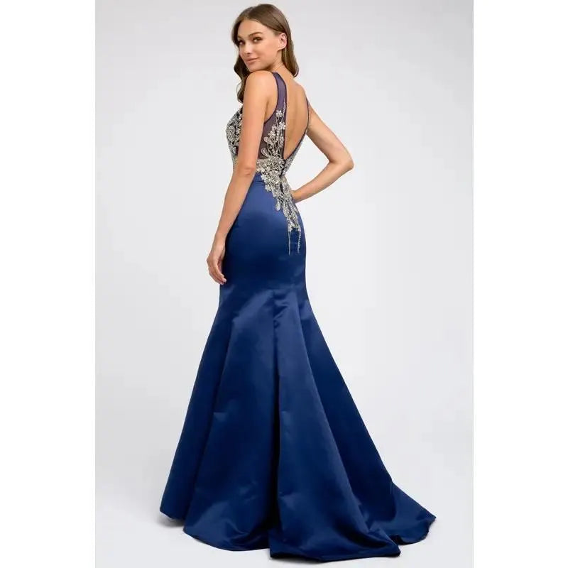 New Mermaid royal blue formal gown dress