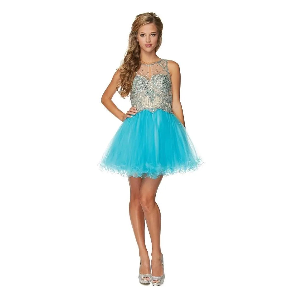 New Formal short jeweled beaded dress