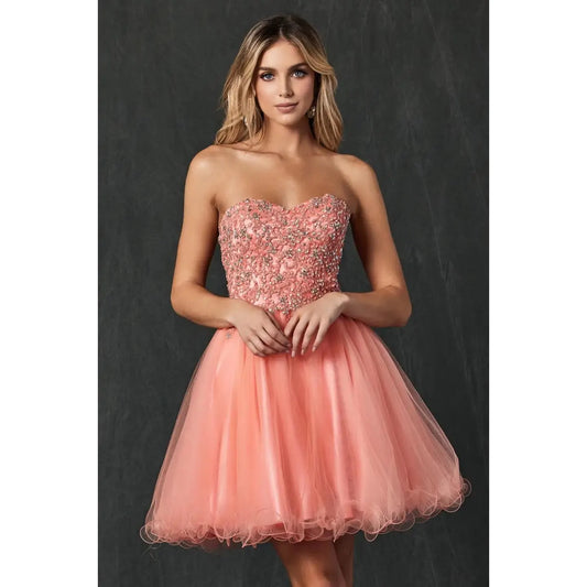 NEW Formal coral short jeweled dress